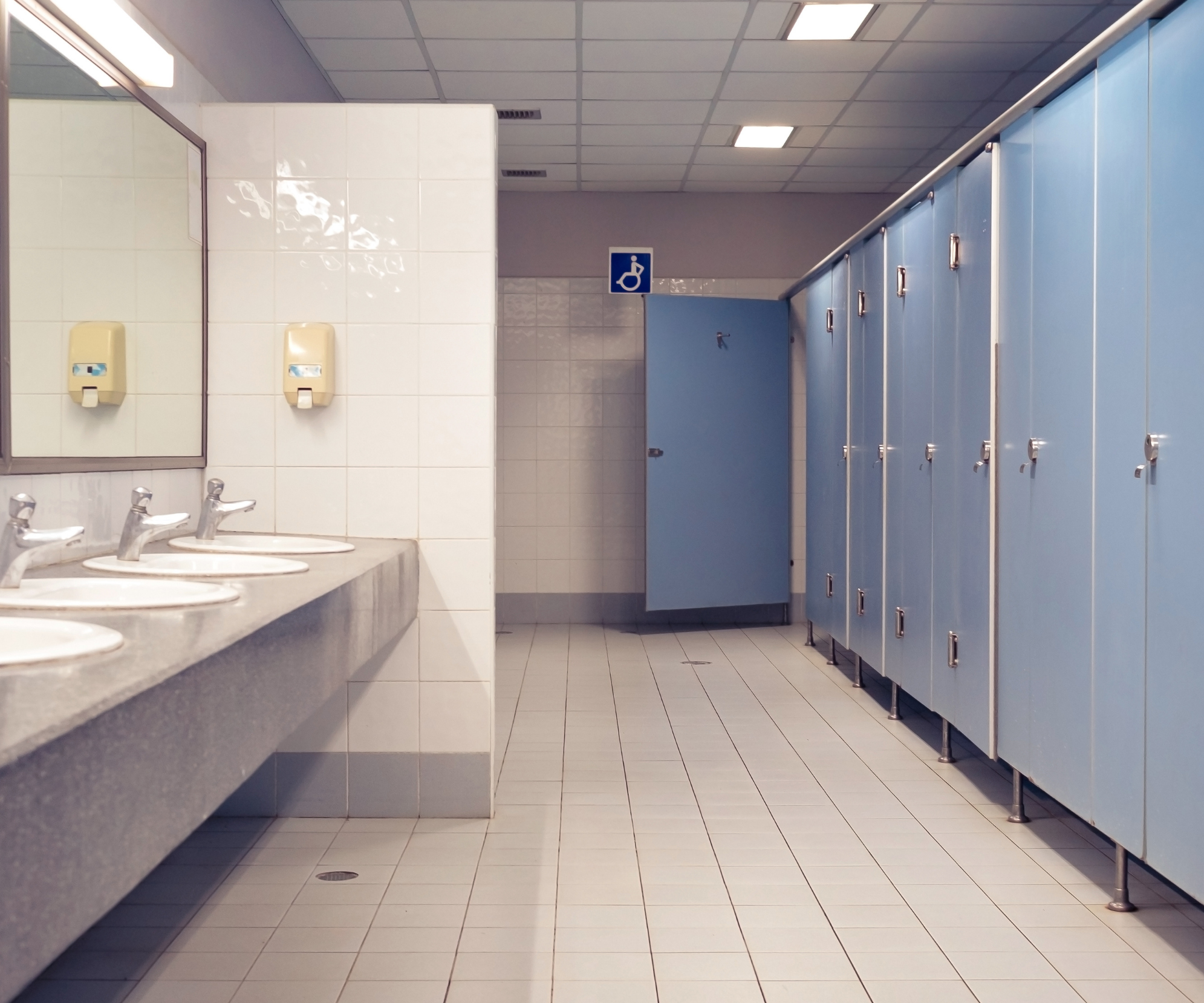 Light Blue and White Finish Cubicle
